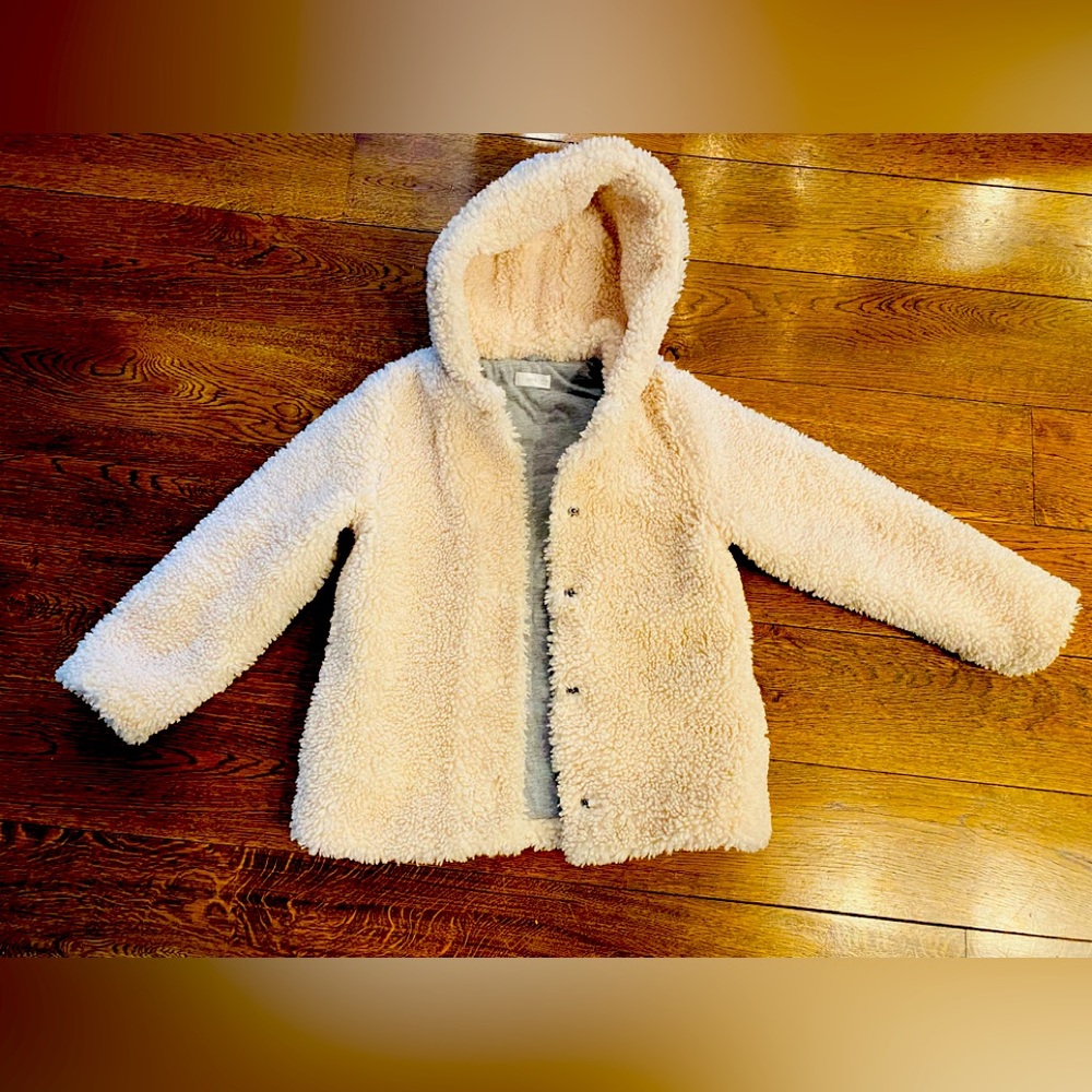 Mango Faux Shearling Girls Hooded Jacket